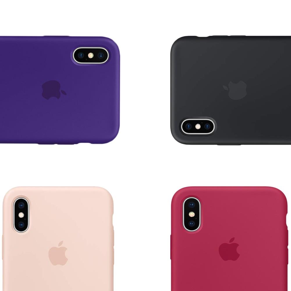 Funda Silicona suave con logo para Apple iPhone X / XS Rosa
