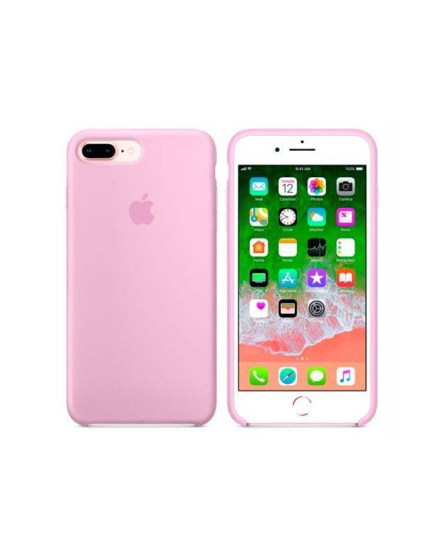 Funda de silicona para iphone 7 plus/8 plus color rosa chicle camara  cerrada - Sibersus