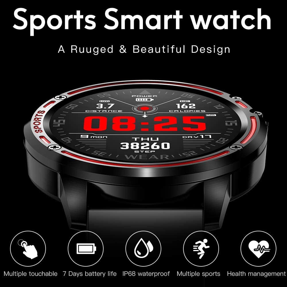 Redondo SmartWatch 5.0 Compatible con Bluetooth IP67 Pantalla táctil  impermeable 160mAh Presión arterial Reloj Smart Reloj Azul 1,28 pulgadas  kenally