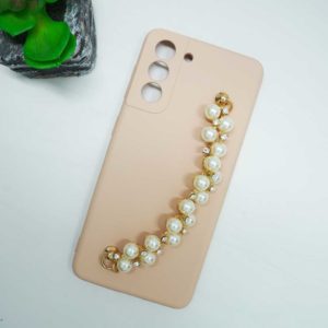 Samsung S21 - Protector Silicona, cadena perlada serie Ginga Fashion