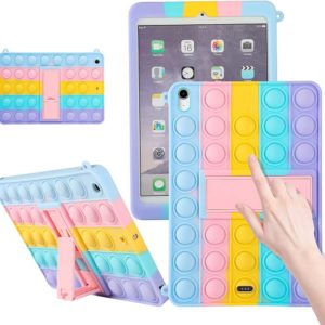 iPad Air 4 10.9 - Protector fuerte de silicona con soporte, diseño Pop IT antiestres