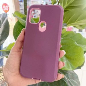 Motorola G20/G30 - Protector defender 3 capas rojo vino