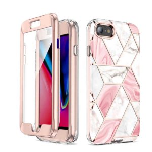 iPhone 7/8/ SE 2020, 2021, 2022 - Protector completo marmol serie ginga classic rosa