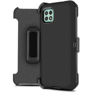 Samsung A22 5G - Protector defender 3 capas+ clip negro