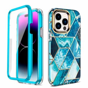iPhone 14 Pro Max - Protector completo marmol serie ginga classic azul