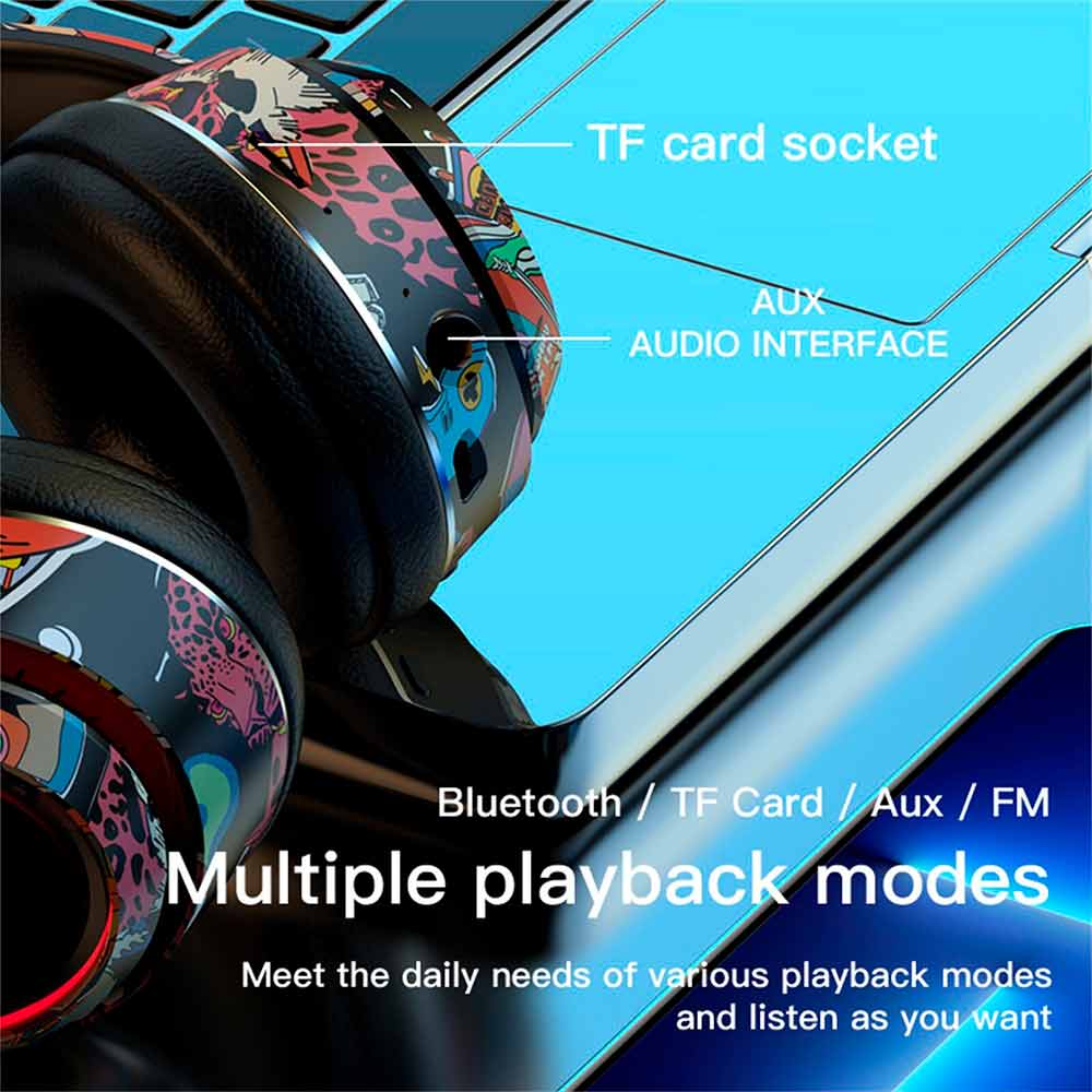 Audífonos Inalámbricos Diadema Bluetooth 5.3 /tf-card/aux