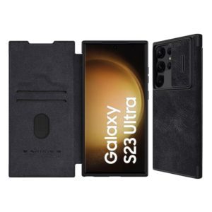 Samsung S23 Ultra - Protector Nillkin de cuero con protección de cámara, serie Qin