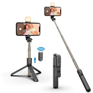 Selfie Stick L03s - Trípode para selfie con luz de relleno con control remoto