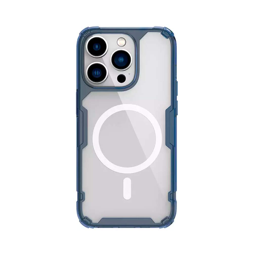 iPhone 14 Pro Max - Protector Nillkin Nature MagSafe, grado militar, a  prueba de golpes, no amarillea, círculo magnético integrado, transparente