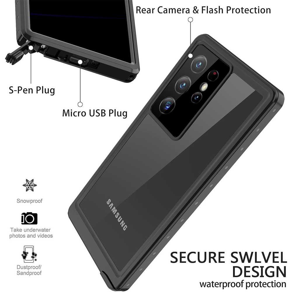 Funda impermeable para Samsung Galaxy A14 5G, con protector de pantalla  integrado, a prueba de polvo, a prueba de golpes, resistente, con soporte  de