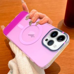 iPhone 14 Pro Max - Protector elegante con textura suave y acabado traslucido serie blush mag