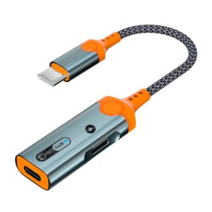 Sarafox CA30 - Cable adaptador de tipo C a Jack 3.5mm para auriculares y USB C de 60 W