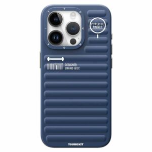 iPhone 15 Pro Max - Protector magnético textura agradable resistente a golpes serie Youngkit True Magsafe, Azul