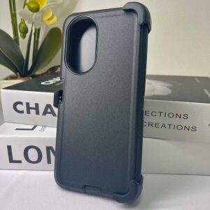 Honor X7 - Protector gran defender negro de 3 capas con clip para cinturon