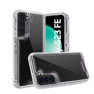 Samsung S23 FE - Protector 3 en 1 resistente a los golpes, anticaída, transparente