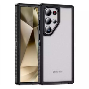 Samsung S24 Ultra - Protector hibrido con orillas de goma resistente a los impactos, serie bellaco