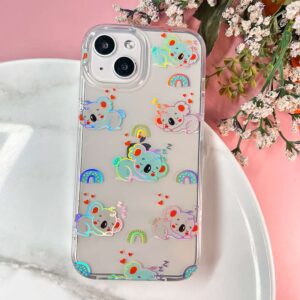 iPhone 12 - Protector transparente con diseño de osito koala y panda, serie chispita