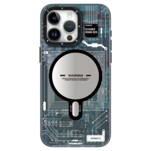 iPhone 16 Pro Max - Protector compatible con magsafe, diseño de circuito impreso futurista