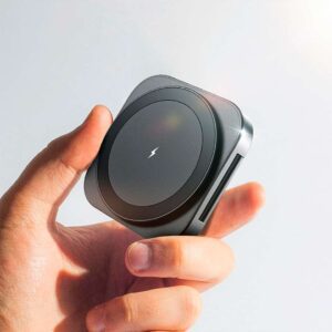 Lisen - Cargador portátil inalambrico plegable 2 en 1 para iPhone, Samsung, Apple Watch